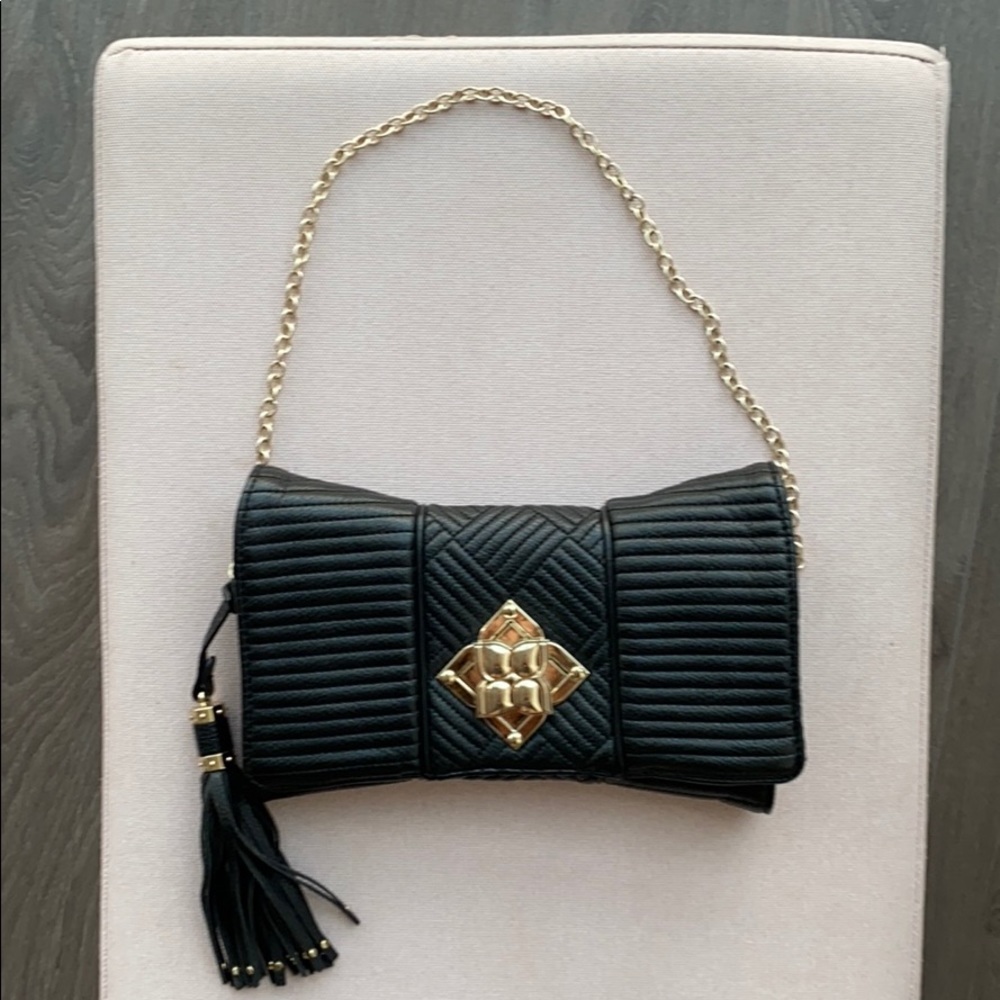 BCBG MaxAzria purse with flower turn lock
